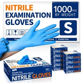 Medical Nitrile Exam Gloves Blue Powder-Free Food-Safe Cleaning Disposable Glove