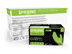 GLOVEWORKS HD Green Nitrile Gloves-8 Mil- Raised Diamond Textured - Case Of 1000