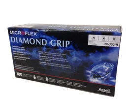 Microflex MF-300 Diamond Grip Latex Disposable Gloves White - 100CT