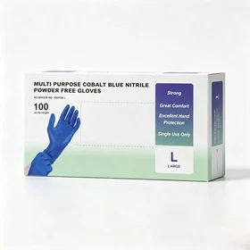 Powder Free Blue Nitrile Gloves Disposable Latex Free 100 Count S M L Multi Use