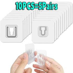 Double Sided Adhesive Wall Hooks Transparent Traceless Holder 2-50Pcs Set