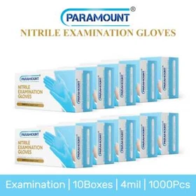PARAMOUNT&reg; Disposable Exam Nitrile Gloves Blue Latex/Powder Free 4mil 1000 PCS