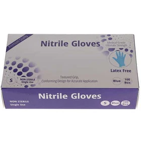 House Brand Dentistry Nitrile Exam Gloves Powder Free Textured Blue 100/Bx