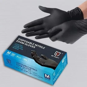 100-Pack Heavy-Duty 6 Mil Black Nitrile Disposable Gloves (Latex & Powder Free)