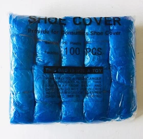 ONE PK/100 PCS Shoe Covers disposable Plastic Blue