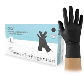 AVO+ Black Nitrile Disposable Exam/Medical Gloves 6 Mil Latex & Powder Free
