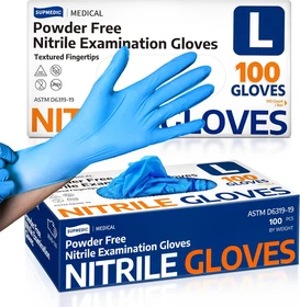 Medical Soft Max&trade; Nitrile Exam Gloves, 100 Count Latex Disposable Glove, Blue
