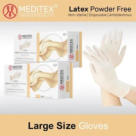MEDITEX&reg;Latex Exam Gloves Powder Free  White 5mil S-XL 200/1000 PCS