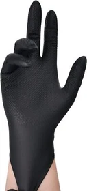 Black/Orange Nitrile Disposable Gloves 6 Mil Raised Diamond Texture | Fast Ship