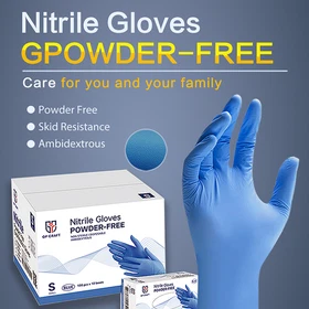 100PCS Disposable Nitrile Gloves - Latex Free, Powder Free, Exam/Work Gloves