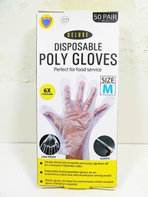 Disposable Gloves BPA Free XL or M Food Service Kitchen Bathroom 100 Count Poly