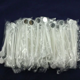Dental Disposable Exam Mouth Mirrors Plastic Reflector Anti-fog Mirrors White