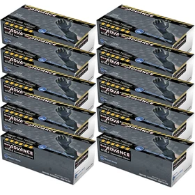 BLACK NITRILE DISPOSABLE GLOVES INDUSTRIAL 6MIL LATEX & POWDER FREE