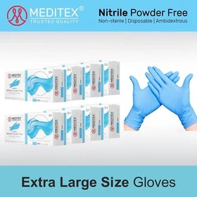 MEDITEX&reg; Exam Disposble Nitrile Gloves Blue Powder-Free 4mil 1000PCS