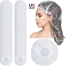300Pcs Disposable Hotel Home Shower Bathing Clear Hair Elastic Caps Hats Hot USA