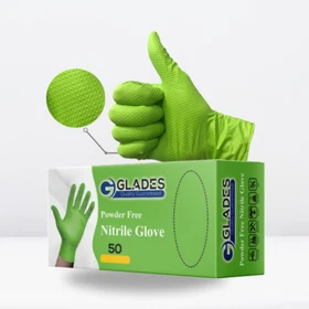 GLADES&trade; 8 mil Heavy Duty Nitrile Diamond Texture Industrial Mechanic Gloves