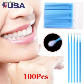 100Pcs Dental Microbrush Disposable Applicators Tips Micro Brush Cleaning 4Size