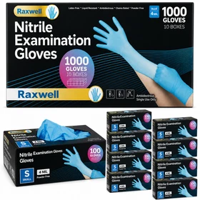 4 Blue Blue Nitrile Medical Gloves Powder-Free Premium Glove Small 100 / 1000
