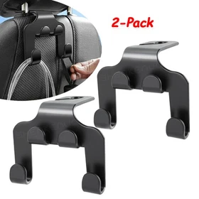 2Pcs / 4Pcs Black Car Headrest Hook Seat Back Hanger Bag Purse Cloth Holder