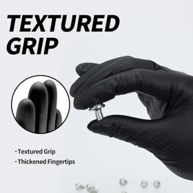 GP Craft Black Nitrile Gloves Disposable Latex-Free (100/count) 5 Mil Thick