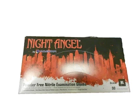 Adenna NGL225 Night Angel 4 Mil Nitrile PF  Exam Glove, Black - 100 Count