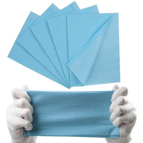 Dental Bibs 7.2g 3Ply Waterproof Disposable Paper Bib for Patients 13" x 18"
