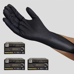 8 Mil Black Nitrile Gloves 3 Pack Heavy Duty Diamond Grip Latex Free Gloves