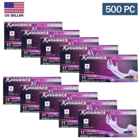 8-Mil Heavy Duty Blue Nitrile Exam Disposable Gloves Powder Free, 500PC S-XL