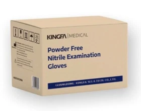 Kingfa Blue Nitrile Gloves Powder Free Disposable 4 Mil Thickness (100/1000)