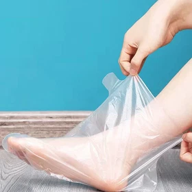 100 Pcs Disposable Foot Mask Cover Transparent Waterproof