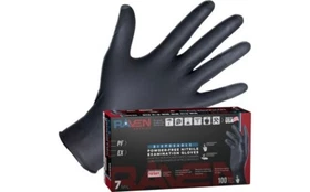 SAS Safety Raven Patriot Black Nitrile Gloves, 7 mil Thick, 1000/Cs, MADE IN USA