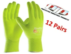 LOT 34-874FY MaxiFlex ATG Hi-Vis Lime Ultimate Nitrile Foam WORK GLOVES SM-2XL