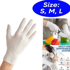 White Disposable Latex Gloves Powder Free Foodservice, Beauty, 100-Count 5.4 MIL