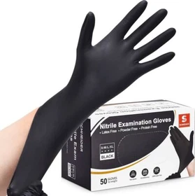 Black Industrial Disposable Nitrile Gloves 4 & 5 Mil Latex & Powder Free
