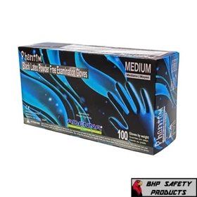 Adenna Phantom Latex Exam, Powder Free Gloves, Black, 6 mil, PHM91