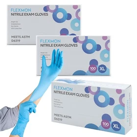 300 Nitrile Examination and Medical Gloves, 4.2 Mil, Powder Free by FLEXMON