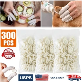 100/300x White Latex Finger Cots Finger Protectors, Disposable Finger Gloves USA