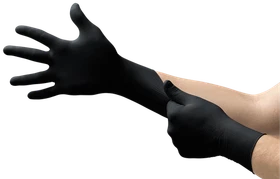 Ansell MK-296 L Microflex MidKnight Black Nitrile Gloves Powder-Free Box of 100