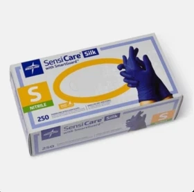 Medline SensiCare Ice Nitrile Exam Gloves - BLUE - (CHOOSE SIZE)