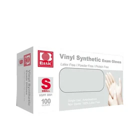 Disposable Vinyl Gloves, Latex Free Powder Free, Clear Food Safe Gloves S M L