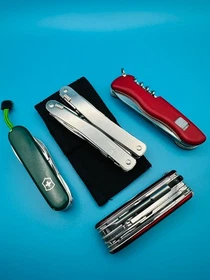 Sheath Knife Pouch Holder 2&ndash;5" Nylon or Leather Belt Case for Swiss Army Knives