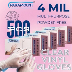 PARAMOUNT&reg; ClearVinyl Gloves Food Processing Powder-Free 4mil 500PCS
