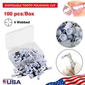 100pcs Dental Disposable Prophy Angles Cup Latex Free Right Angle Polishing Cups