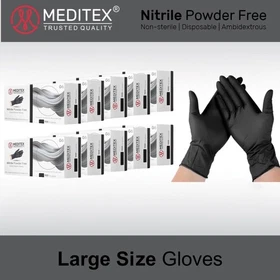 MEDITEX&reg; Black Exam Nitrile Gloves Powder-Free Disposable Gloves 4mil 1000 PCS