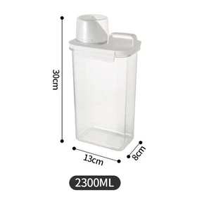 1pcs Airtight Laundry Detergent Dispenser &ndash; Clear Powder & Liquid Storage Jar
