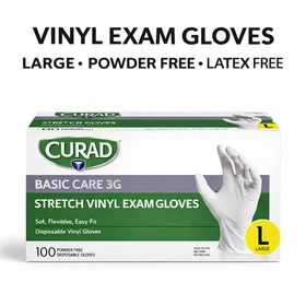 Vinyl Exam Gloves Large Powder Free Latex Free Disposable 100-1000 Bulk