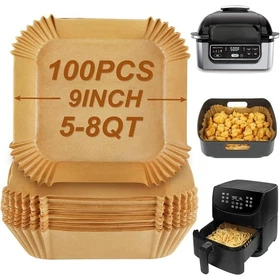 Disposable Air Fryer Parchment Liners 100 Count Nonstick Greaseproof Sheets New