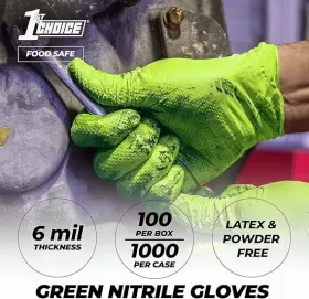 1EBN 1ST CHOICE Mil Nitrile Gloves Mechanic Disposable Latex #2