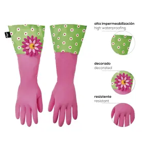411782441462 ADDIS Vigar Pink Latex Dishwashing Gloves Flower #2