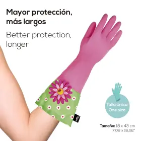 411782441462 ADDIS Vigar Pink Latex Dishwashing Gloves Flower #3